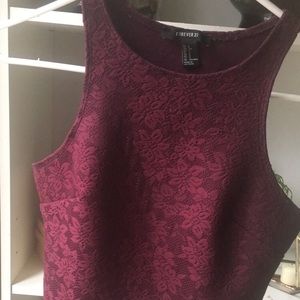 Deep Red Violet Crop Top